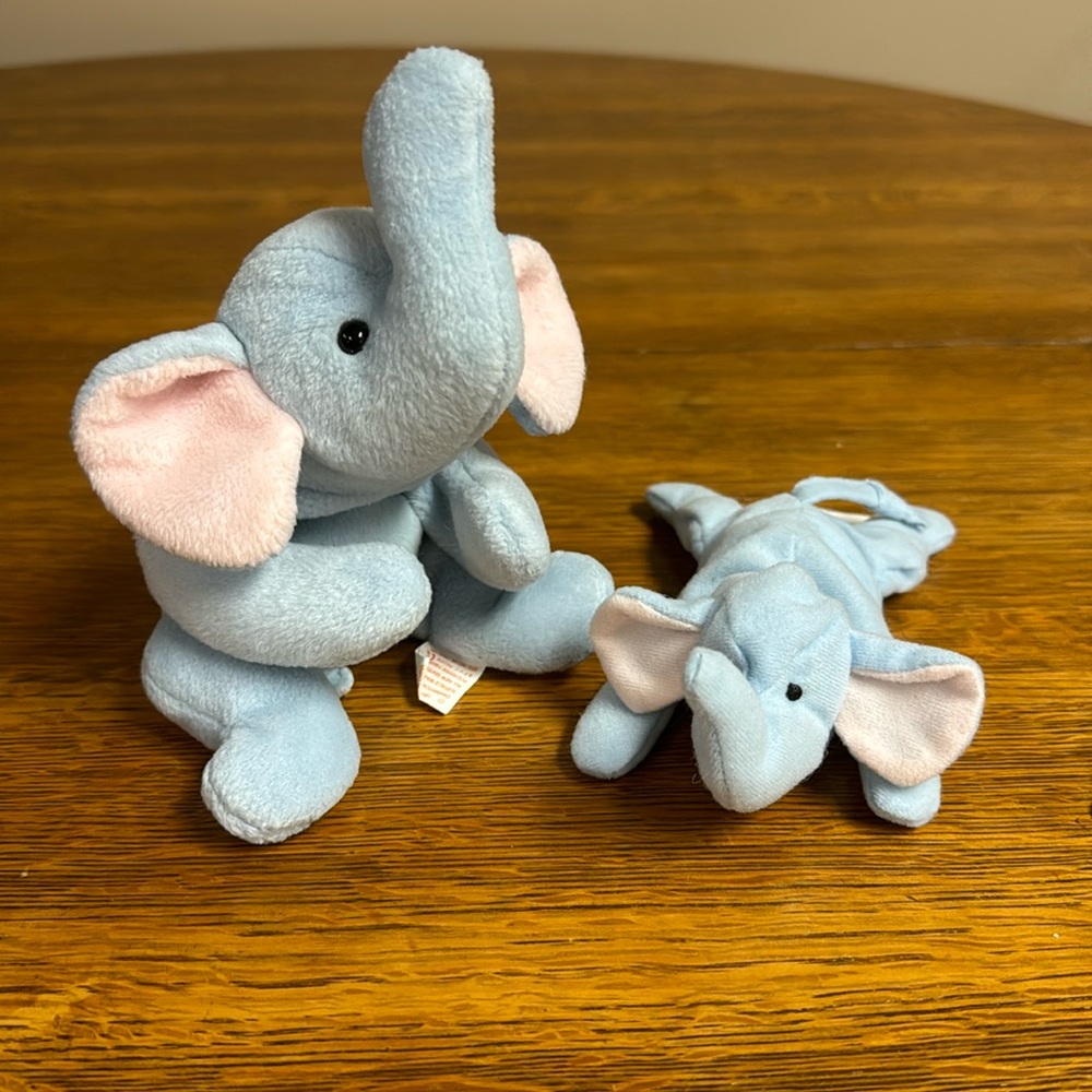 Peanut Beanie Baby Elephant & McDonald’s Teenie Beanie Peanut